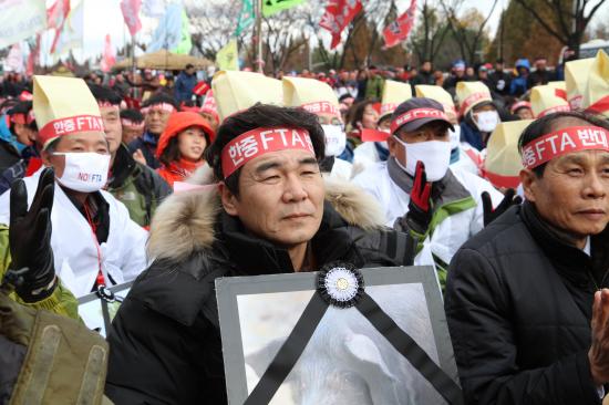 FTA 중단! 8차 협상 규탄! 전국농축산인 총궐기 대회에 참석한 이병규 회장