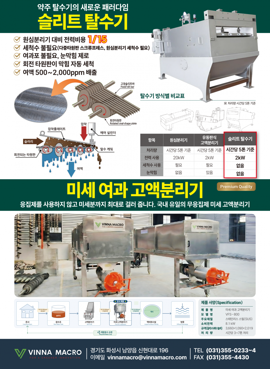 탈수기,슬리트세이버,원심분리기,고액분리기