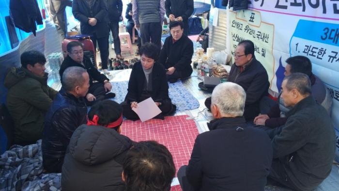 무허가축사 적법화 농성장 농축산부 장관 면담